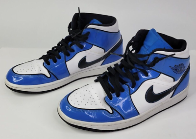 #ad Nike Air Jordan 1 Mid SE Signal Blue Mens Athletic Sneakers Size 9.5 DD6834 402 $54.99