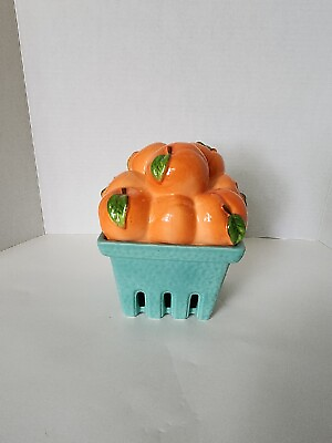 #ad HomeWorx Ceramic Fruit Georgia Peaches Decor Basket Candle Holder Harry Slatkin $28.00