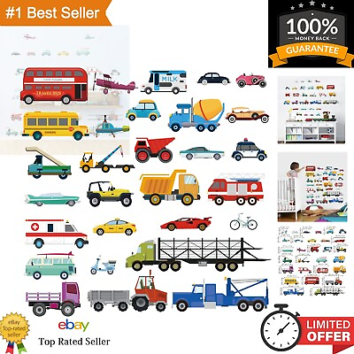 #ad Cars Wall Stickers Transports Kids Room Wall Decor Peel and Stick Wall Decals... $30.00