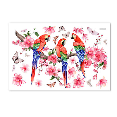 #ad Wall Stickers Flowers Bird Parrot Wall Tattoo Art Decal Home Decor for All Room $8.36