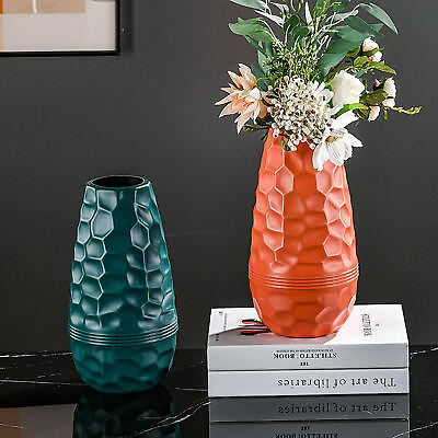 #ad #ad Plastic Art Flower Modern Vase Anti Ceramic Minimalist Home Wedding Decoration $13.94