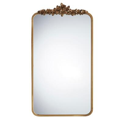#ad Narrow Gold Toned Floral Mirror 31quot;L x 14quot;W x 1quot;D Wall Mirrors Set of 1 $288.88