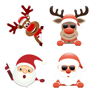 #ad Christmas Switch Stickers Removable Wall Decorative Elk Santa Decal Sticker $7.26