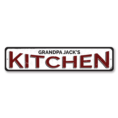 #ad Kitchen Sign Personalized Name Kitchen Decor Metal Home Chef Metal Wall Decor $58.05