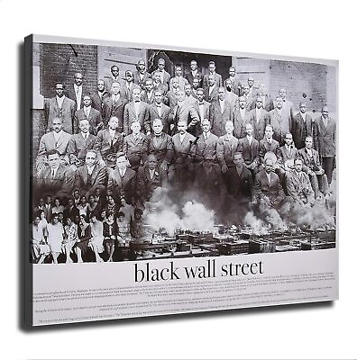 #ad Black Wall Street Vintage Black and White Canvas Poster Modern Wall Art Picture $14.90