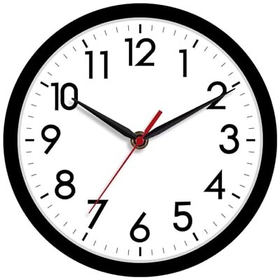 #ad Wall Clock Modern Small Wall Clocks Battery Operated 8 Inch Silent Non Ticking $10.76