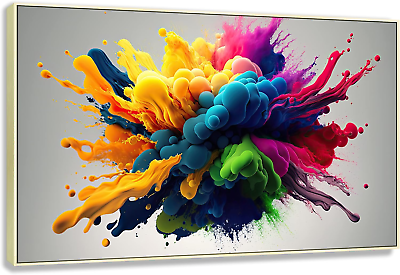 #ad Modern Abstract Canvas Prints Wall Art. Splash of Colored Paints on Canvas. Mini $248.68