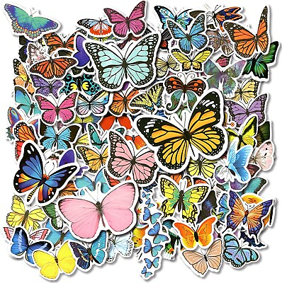 10 Butterfly Stickers Colorful Waterproof Stickers for Laptop Scrapbook $2.94