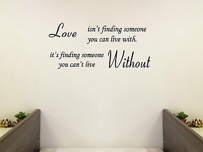 #ad Love Without Quote Sticker Vinyl Wall Art Inspirational Saying Home Decor Decal $16.99