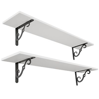 #ad Long Wall Shelves 39.4 Inch Large Floating Shelves for Home Decor Set of 2 ... $58.95