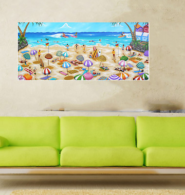 #ad ART BEACH LANDSCAPE PAINTING PRINT andy baker canvas framed Australia abstract AU $53.99