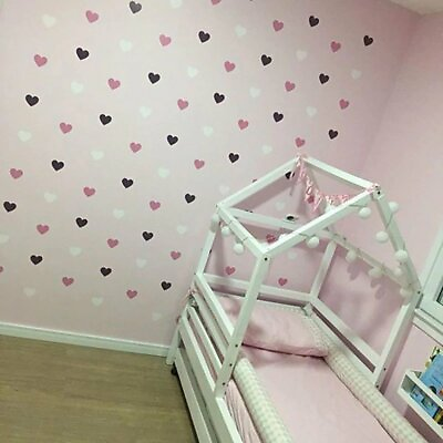 #ad Heart Wall Sticker For Kids Room Hearts Girl Room Decorative Stickers Wall Decal $5.52