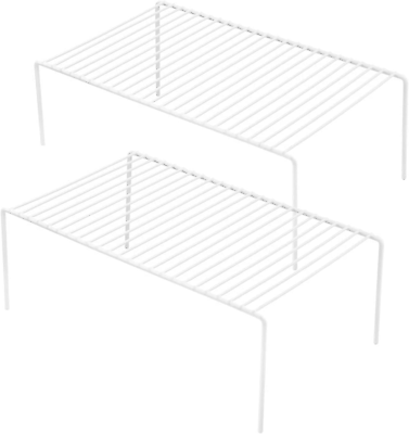 #ad Set of 2 Shelf Wire Metal Shelves Storage Organizer for Kitchen Cabinet Medium $31.92