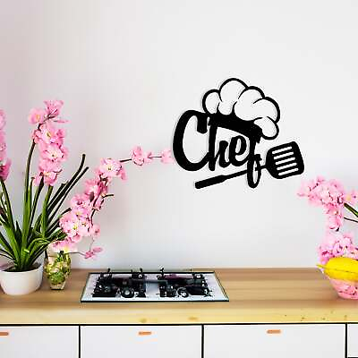 #ad Chef Silhouette Metal Wall Decor Wall Decor Interior Housewarming Gifts Metal $119.00