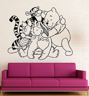 #ad Wall Stickers Vinyl Decal Nursery Winnie The Pooh Cartoon Baby Room ig1056 $29.99