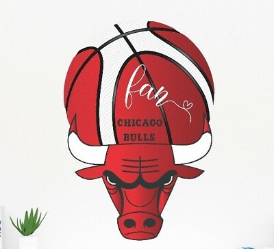 Chicago Bulls Wall Sticker Basketball Fan Sport Vinyl Design Home NBA Decor 3768 $20.00