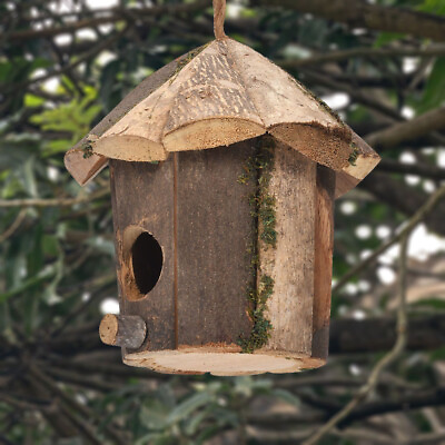 #ad #ad Wooden Birdhouse Decor Natural Resting Place for Birds for Home Window $20.95