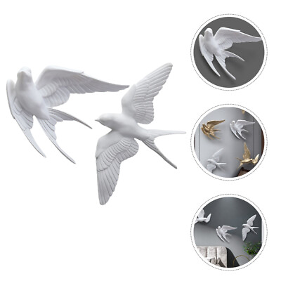 #ad 2 Pcs decorative model resin swallow figurine Photography Prop Swallow Neat $35.60