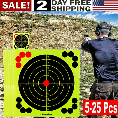 #ad 12quot; Shooting Targets Adhesive Splatter Paper Glow Gun Shots Rifle Exercises USA $7.59