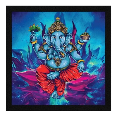 #ad God Ganesh Ganpati Spiritual Photo Frame Wall Art Painting Abstract 13 x 13 in $23.75