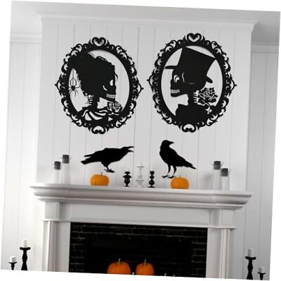 #ad Halloween Wall Decals Skulls Couple Halloween Wall Decorations Crows Ghost $28.91