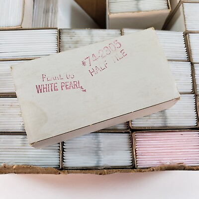 #ad Vintage Plastic Half Wall Tiles White Pearl #08 NOS 2 1 4quot; x 4 1 4quot; $259.99