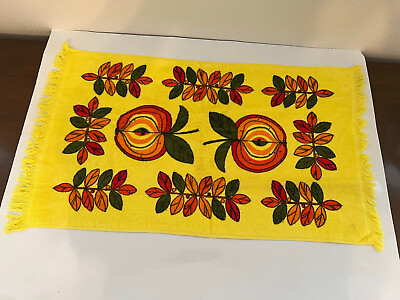 #ad #ad Vintage Screen Prints by Sayco of California MCM Kitchen Yellow Towel Retro $12.00