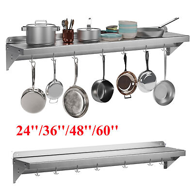 #ad #ad Stainless Steel Wall Mount Shelf NSF Kitchen Pot Pan Cookware Storage Shelving $128.20