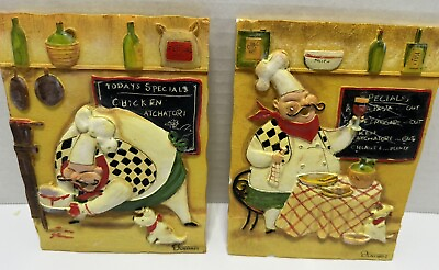 #ad Durham 3D Kitchen Wall Hangings Chef Cooking  2 Wall Hangings $14.99