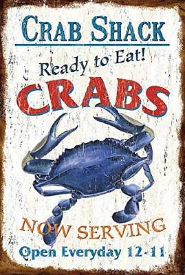 #ad Vintage Metal Tin Signs Crab Shack Ready to Eat Crabs Retro Rustic Tin Sign ... $21.96