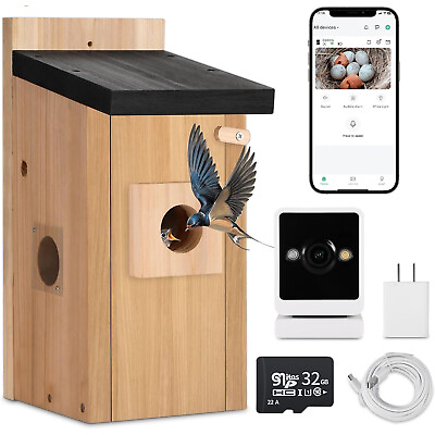 #ad #ad Smart Birdhouse with Camera 3MP HD Outdoor Bird Box Bird Nesting Box $63.90