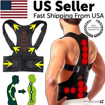 #ad #ad Posture Corrector Support Magnetic Back Shoulder Brace Belt Band For Men Women $9.89