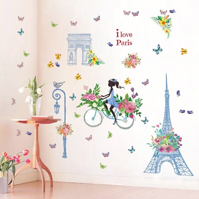#ad #ad For girls kids Removable Wall Decal Paris eiffel tower Sticker Home Room Decor $12.99