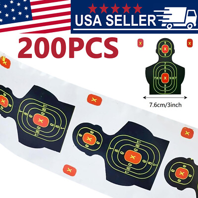 #ad 200Pcs 3quot; Splatter Target Stickers Paper Self Adhesive Reactive Targets Shooting $7.59