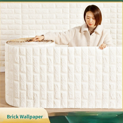 #ad 3D Wallpaper Decoration Self adhesive Foam Brick Wallpaper Room 3d Wall Sticker $84.96