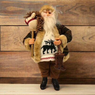 #ad Christmas 16” Santa Figure Celebrate It Rustic Decoration 233026 $22.49
