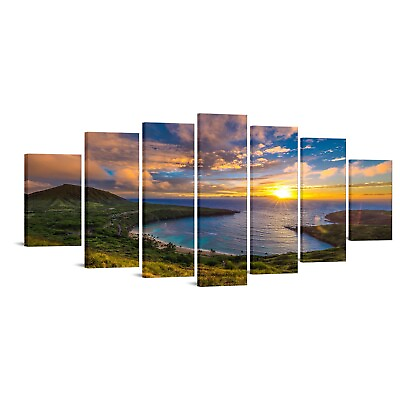 #ad iKNOW FOTO XLarge Canvas Set of 7 Wall Art Wall Decorations Sunrise from Hana... $140.18
