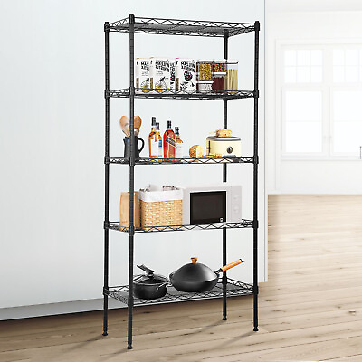 #ad #ad 5 Tier Wire Shelving Unit Storage Shelf Adjustable Heavy Duty Shelf For Kitchen $43.33