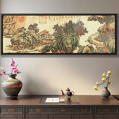 #ad Chinese Painting Wall Art Decor Canvas Print Gift Mountain Nature Large Art $97.88