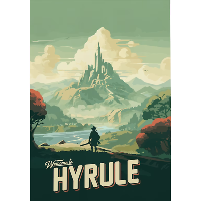 #ad Legend Of Zelda Welcome to Hyrule Canvas Poster Print Wall Art 16x24 Home Decor $17.85