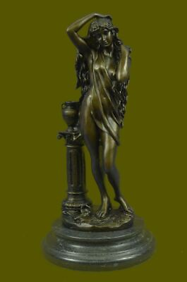 #ad Patoue Bronze Statue Art Nouveau Deco Naked Girl Sculpture Statue Figurine Sale $179.50
