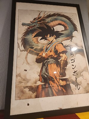 #ad Anime fighter Goku Art Poster Canvas Wall Art Home Decor $64.99