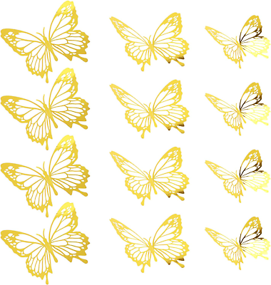 #ad 3D Butterfly Stickers Wall Decor 72 Pcs 3 Sizes Butterfly Decorations for Party $14.30