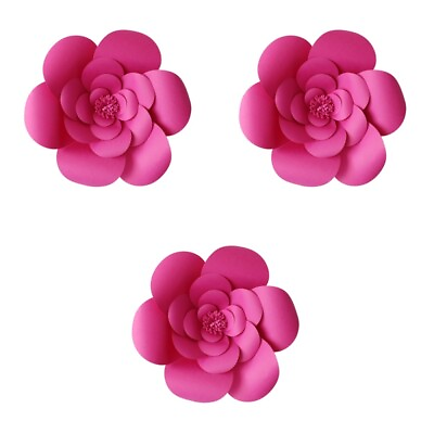 #ad 3 pcs 20cm 3D Paper Flower Wall Decor for Party Home Wedding Backdrop $16.62