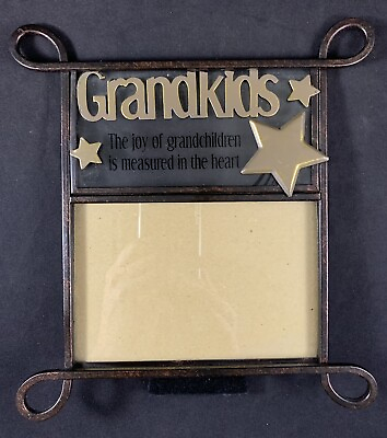 #ad Fetco Home Decor 6x4 quot;Joy of Grandchildrenquot; Metal and Glass Picture Frame $14.95