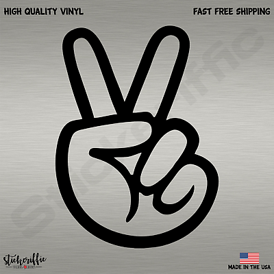 #ad Peace Sign Symbol Hand Die Cut Car Decal Sticker FREE SHIPPING $1.79