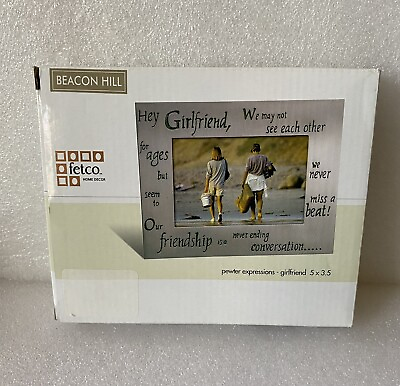 #ad Fetco Home Decor Pewter Expressions GIRLFRIEND 5” x 3.5” Picture Frame $9.00