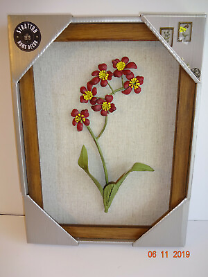 #ad Stratton Home Decor Wall Flowers Framed 9quot; x 12quot; Accents Handmade NIB New  $12.99