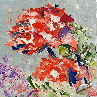 Flowers. Oil Painting on canvas. Original. Unique brushes stroke painting style. $175.00