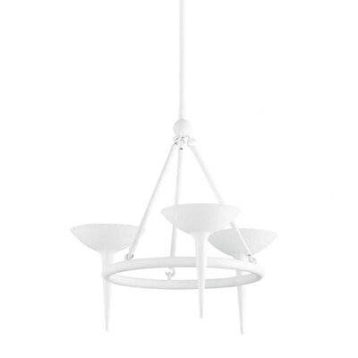 #ad #ad 3 Light Chandelier In Modern Style 23.5 Inches Tall and 25 Inches Wide White $846.95